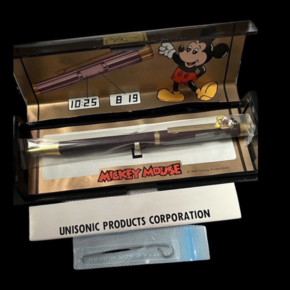 Vintage Mickey Mouse Walt Disney Gold Filled Clock Pen ~Need Ink~ - Picture 1 of 14